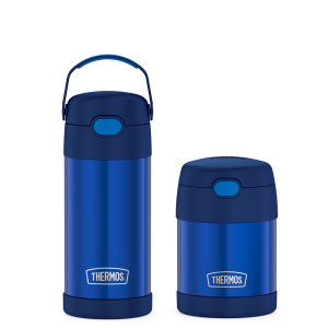 12oz FUNtainer® Water Bottle & 10oz Food Jar Bundle - Navy