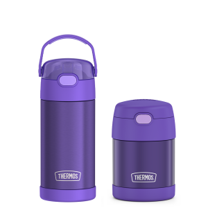12oz FUNtainer® Water Bottle & 10oz Food Jar Bundle - Purple