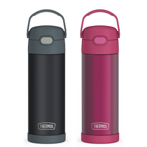 16oz FUNtainer® Water Bottles Translucent Charcoal & Rosewood Bundle