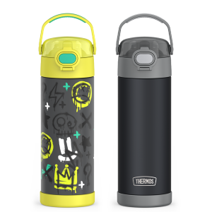 16oz FUNtainer® Water Bottles with Locking Lids Charcoal & Graffiti Bundle