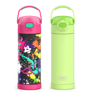 16oz FUNtainer® Water Bottles with Locking Lids Neon Lime & Graffiti Bundle