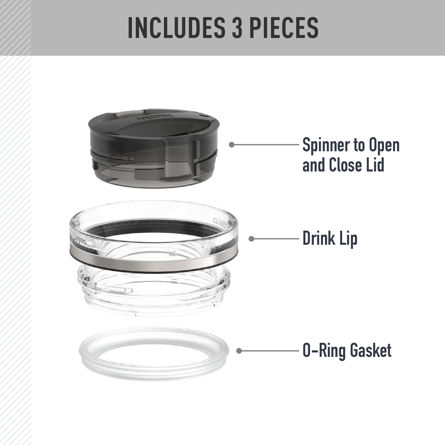 24oz ICON™ TUMBLER TWIST LOCK - REPLACEMENT LID - Image 2