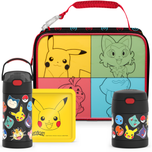 Pokémon Bundle - Soft Lunch Box. 12oz FUNtainer® Water Bottle. 10oz FUNtainer® Food Jar & Hard Ice