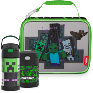 Minecraft Bundle - Soft Lunch Box. 12oz FUNtainer® Bottle & 10oz FUNtainer® Food Jar