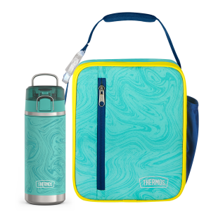 Teal Marble Upright & 18oz Icon™ Kids Water Bottle Bundle