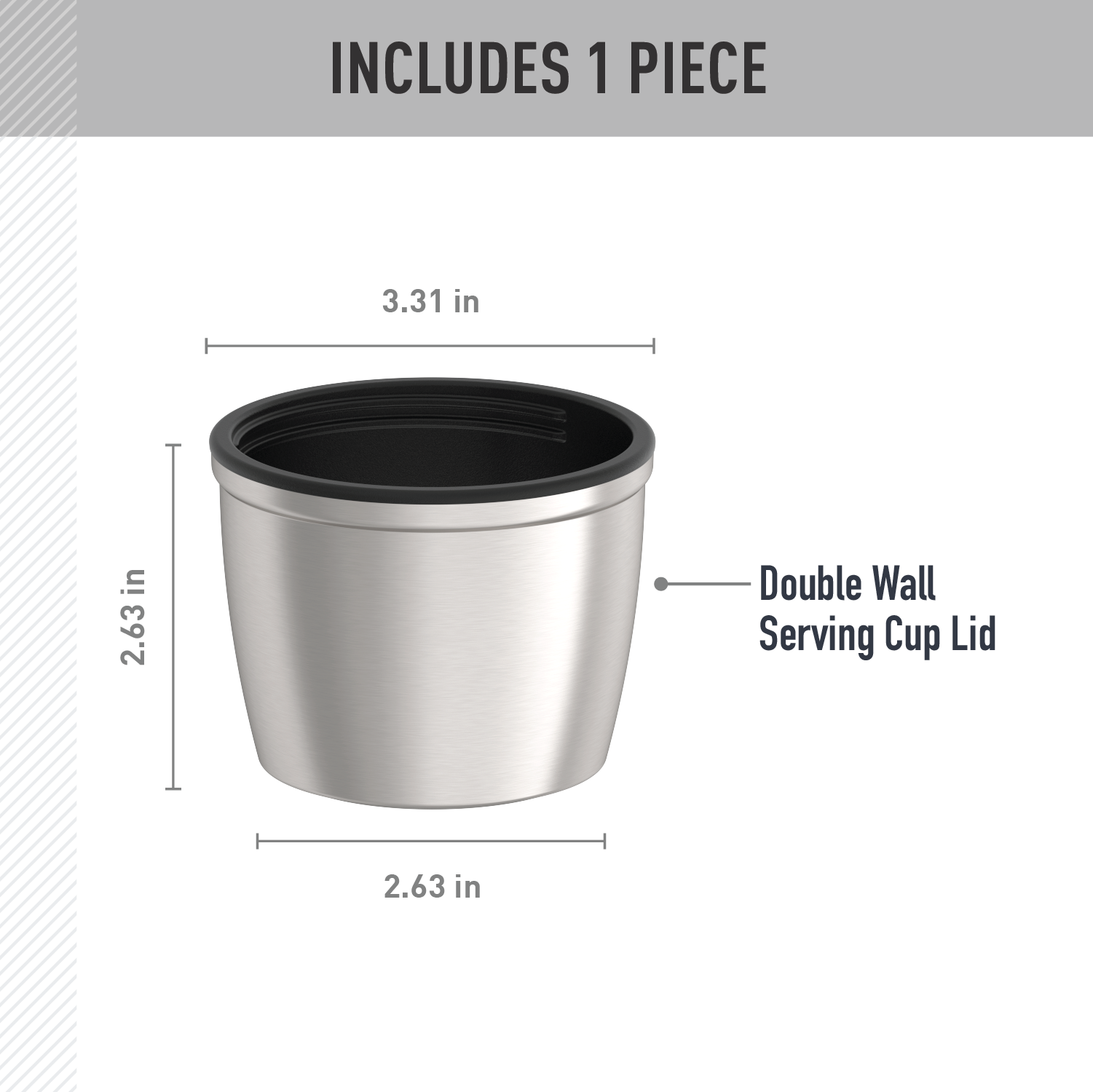 40oz STAINLESS KING™ BEVERAGE BOTTLE - REPLACEMENT SERVING CUP LID - Image 2