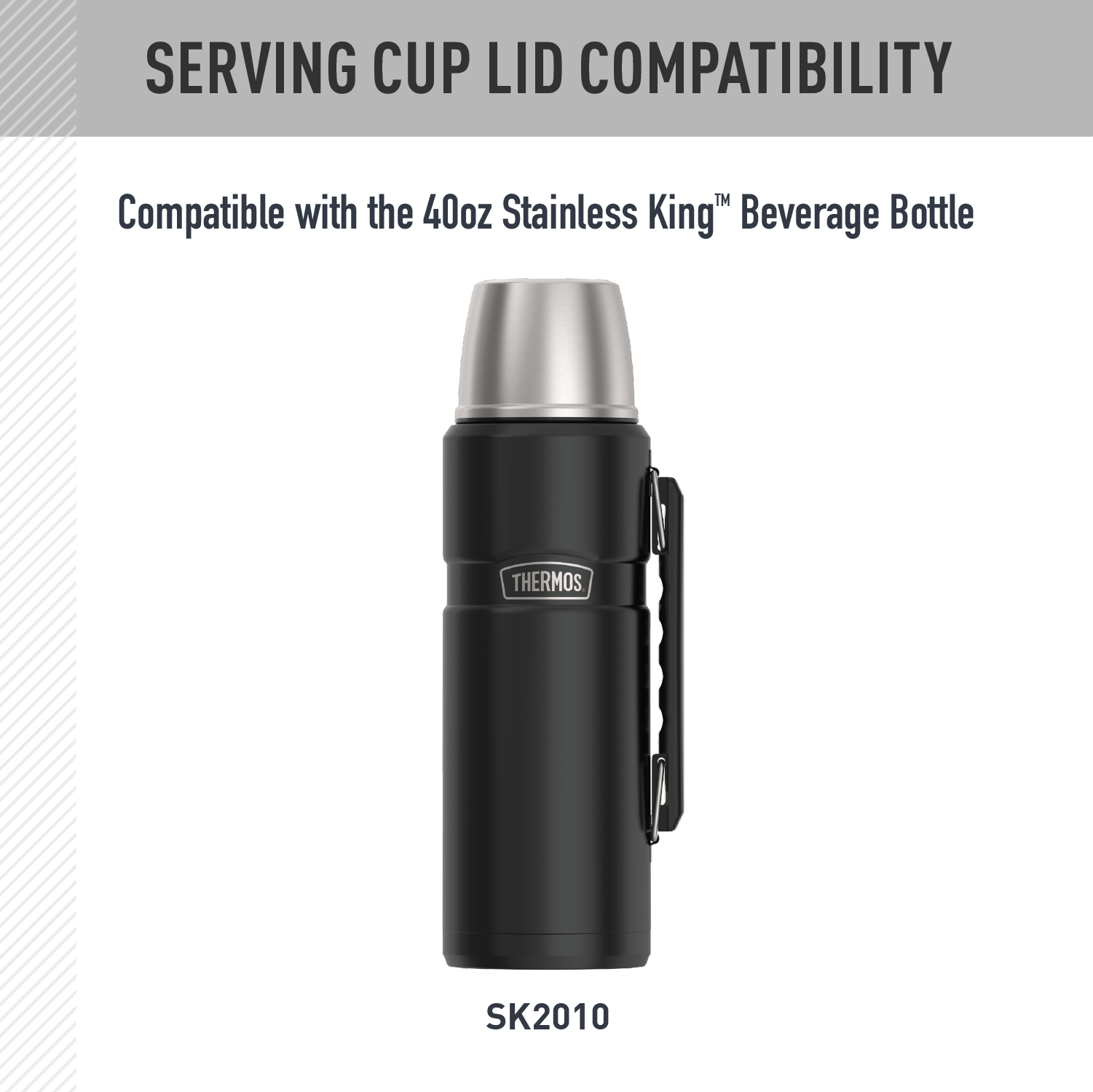 40oz STAINLESS KING™ BEVERAGE BOTTLE - REPLACEMENT SERVING CUP LID - Image 3