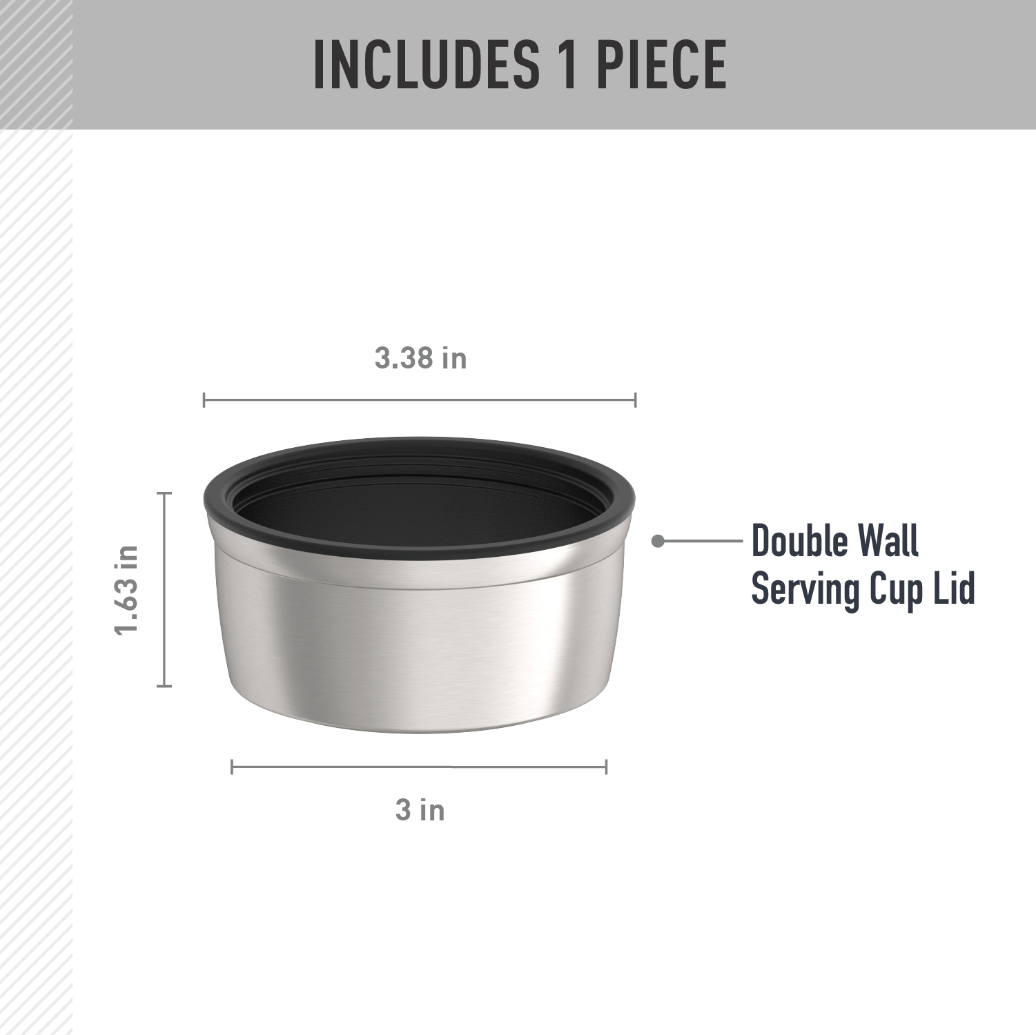 16oz + 24oz STAINLESS KING™ FOOD JAR - REPLACEMENT SERVING CUP LID - Image 2