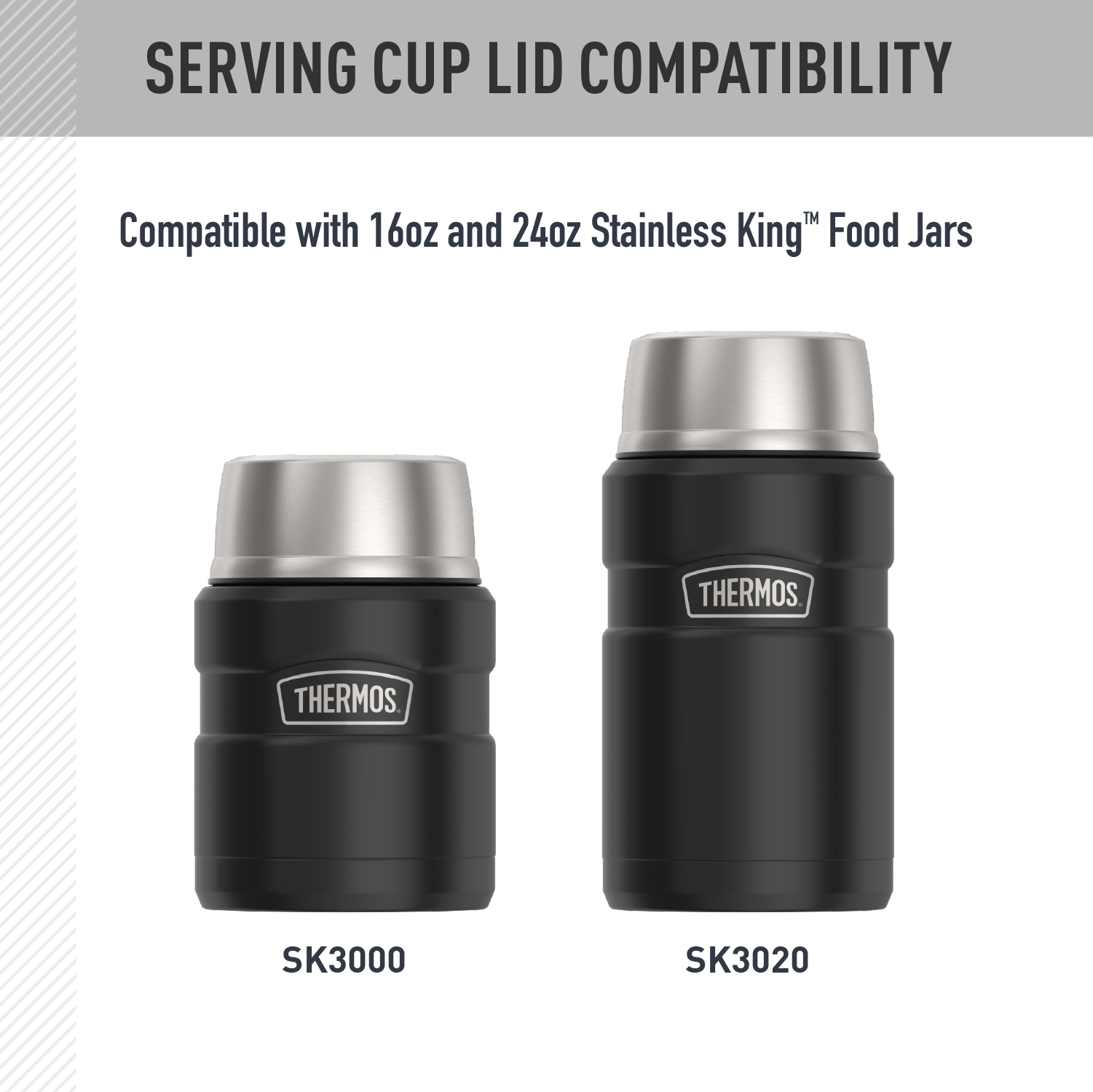 16oz + 24oz STAINLESS KING™ FOOD JAR - REPLACEMENT SERVING CUP LID - Image 3