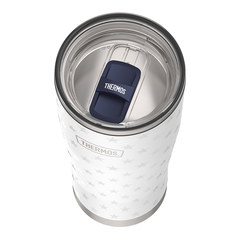 24oz ICON™ TUMBLER WITH SLIDE LOCK LID - WHITE STARS - Image 3