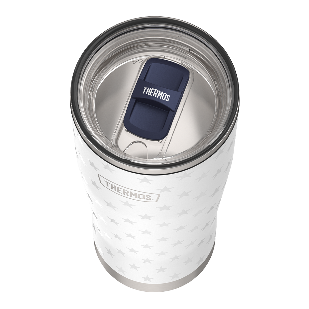 24oz ICON™ TUMBLER WITH SLIDE LOCK LID - WHITE STARS - Image 5